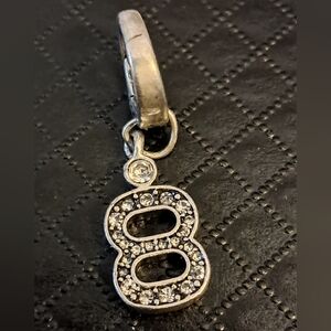 Vintage FOSSIL Brand Pavé-Set No. 8 Bracelet Charm